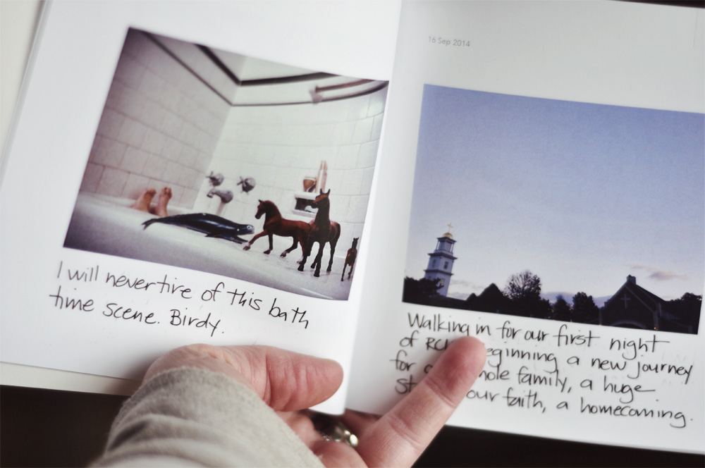 Handwritten captions in Chatbooks for Instagram photos MommyCoddle